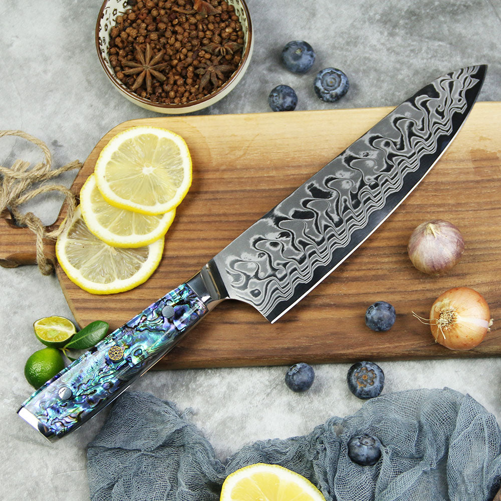 Damascus Steel Knife Set, Japanese Chef Knives