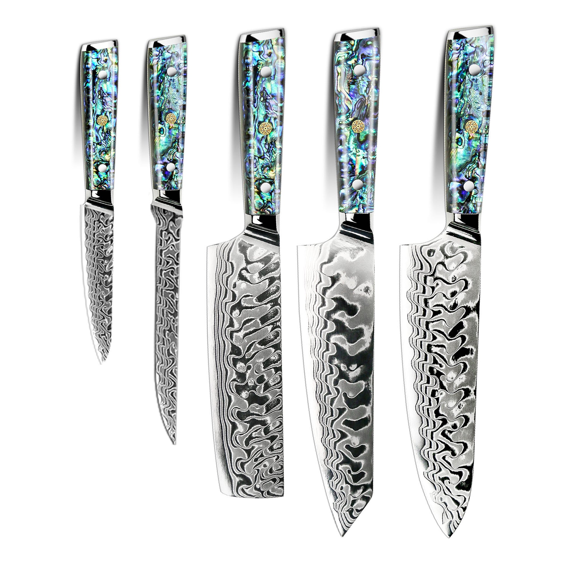 5 Pieces Damascus Japanese Steel Chef Knife Set