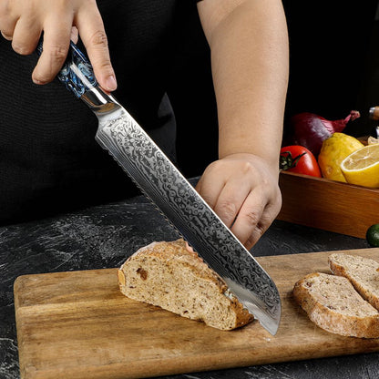 Suraisu 5-Piece Kitchen Knife Set - Chef | Bread | Santoku | Paring Knife - Starry Night Collection